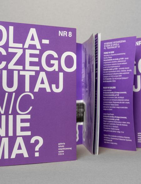 okładka gzetki nr 8, napis na fioletowym tle: dlaczego tutaj nic nie ma