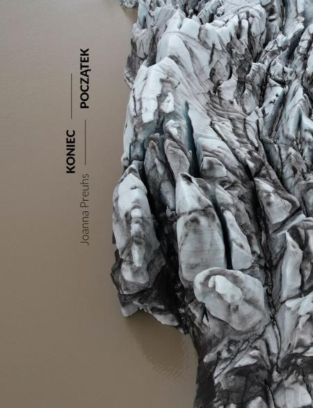 baner informacyjny, motyw kamienia, szare tło, napis: Joanna Phreus, Koniec-Początek