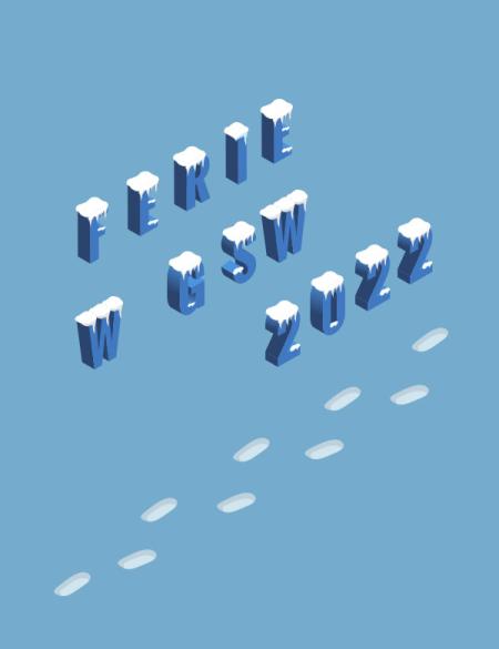 banerek niebieski  napisem ferie 