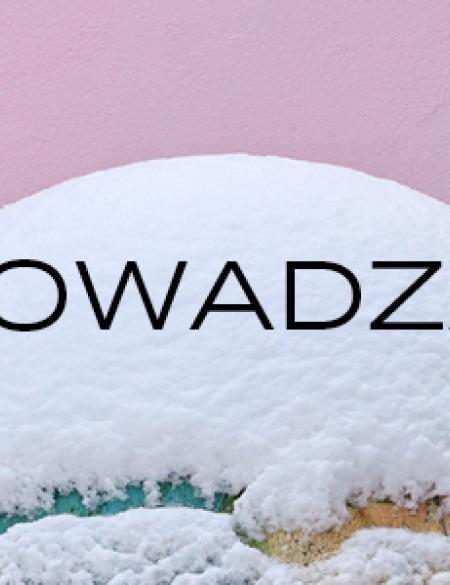 zdjęcie kuli pokrytej śniegiem, napis: oprowadzanie