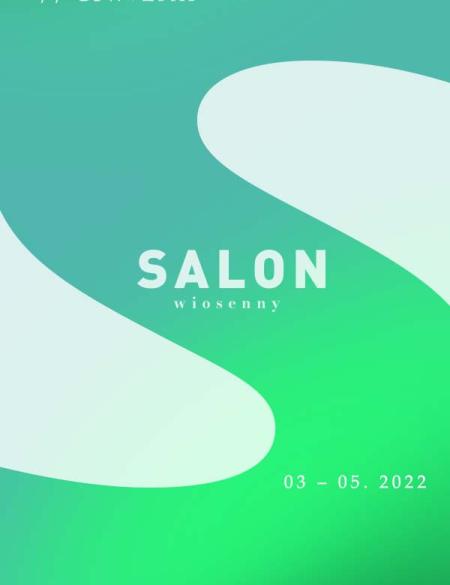 baner informacyjny, zielone S na białym tle, napis Salon wiosenny 2022, GSW plus ZPAP