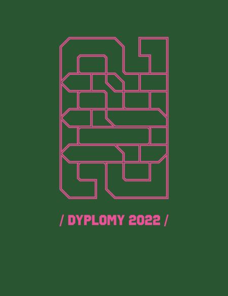 zielony baner z różowym napisem dyplomy 2022 oraz numerem 2022