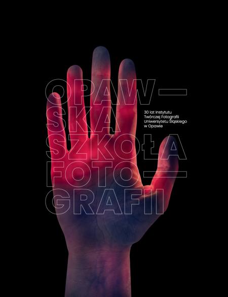 Baner informacyjny, logo projektu - różowa ręka.