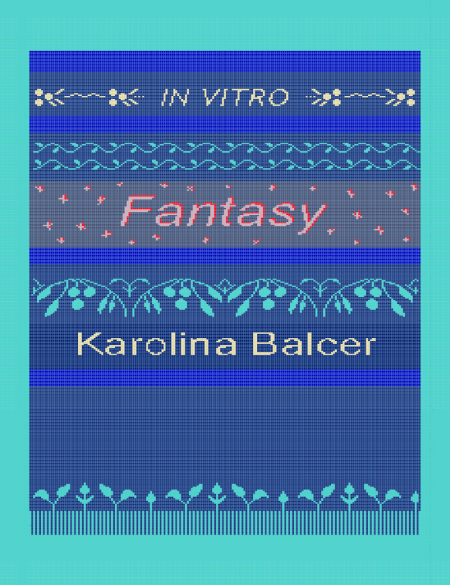 baner informacyjny, w tle sugestia dzierganych tekstyliów, napis: in vitro fantasy