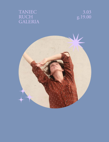 baner z fotografią kobiety w ruchu oraz napisami informującymi o dacie spotkania