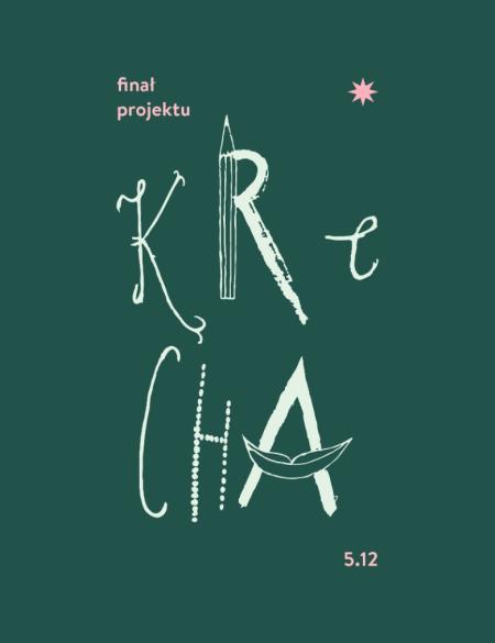 benerek informacyjny, zielony, napis krecha, finał. 