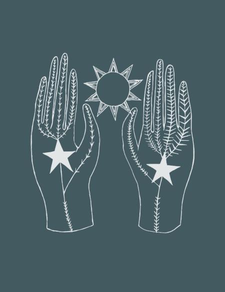 grafika ukazująca ręce i gwiazdę 