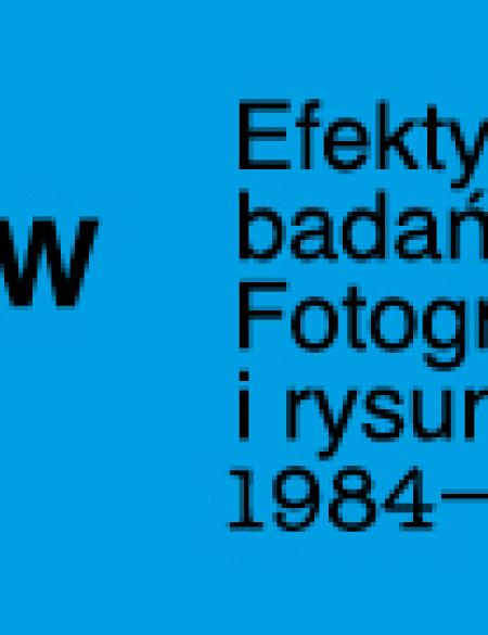 baner informacyjny: napis: Zbigniew Libera, Efekty wybranych badań terenowych, niebieskie tło