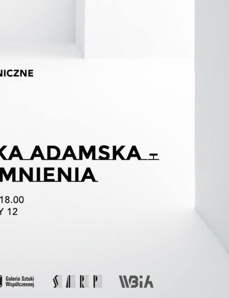 baner informacyjny, napis: spotkanie wspominkowe o prof Moanice Adamskiej, 26.03.2025 g. 18.00, szare tło sugerujące przestrzeń pustego budynku