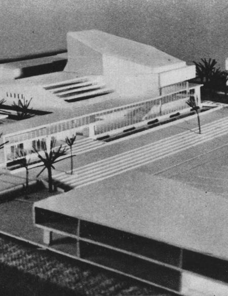 plan budowy, budynek teatru i bwa opole w pierwszym projekcie architektonicznym