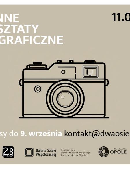 baner informacyjny, jesienne warsztaty fotograficzne, zarys aparatu 