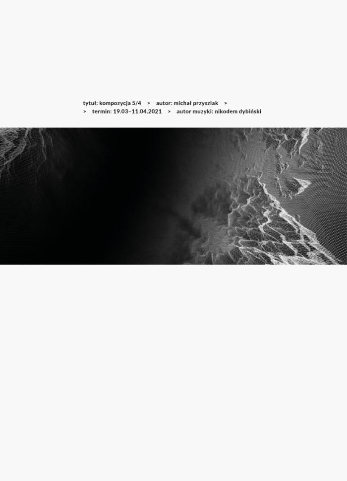 banerek informujący o wystawie pt. kompozycja 5/4 