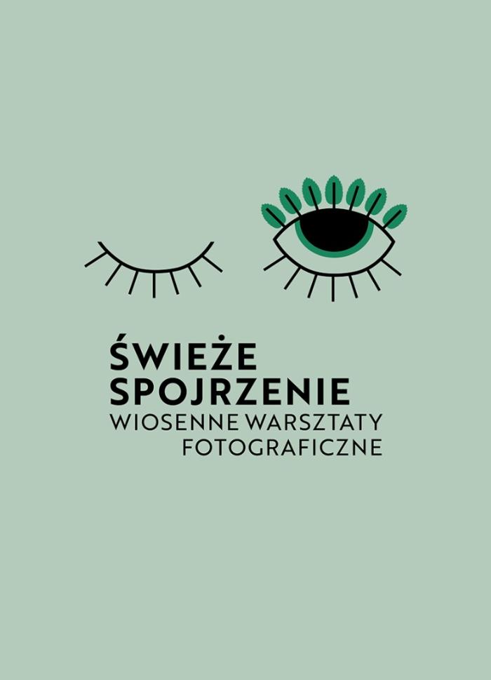 baner informacyjny, motyw graficzny oka, napis świeże spojrzenie, wiosenne warsztaty fotograficzne 