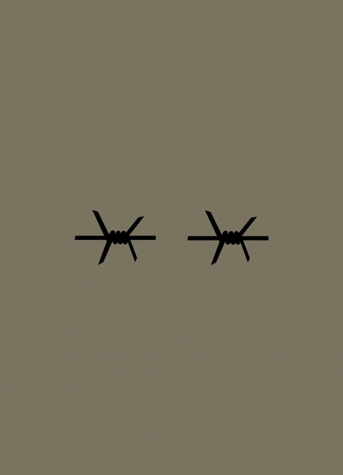 baner z grafiką ukazującą dwa kawałki drutu kolczastego