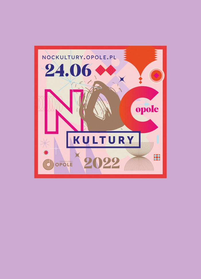 bannerek informacyjny, noc kultury, 24.06, formy abstrakcyjne, wielobarwne