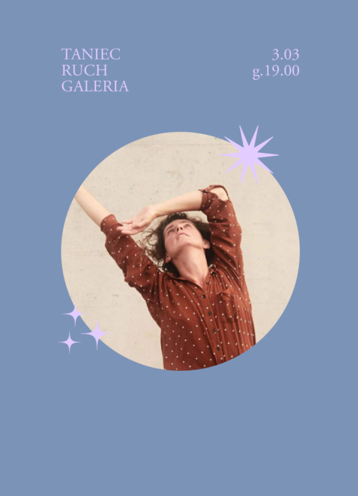 baner z fotografią kobiety w ruchu oraz napisami informującymi o dacie spotkania