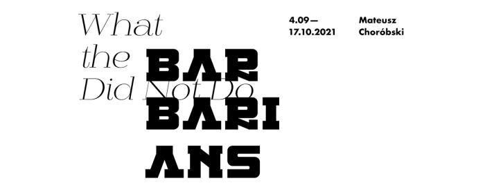 informacja po angielsku o tytule wystawy i otwarciu 