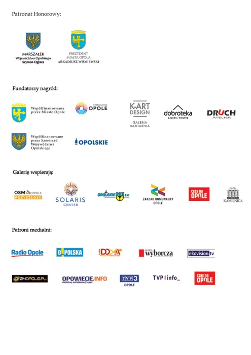 plik graficzny zawierajcy informację (logosy) o patronacie honorowym, fundatorach nagród, podmiotach wspierajcych galerię i patronatach medialnych